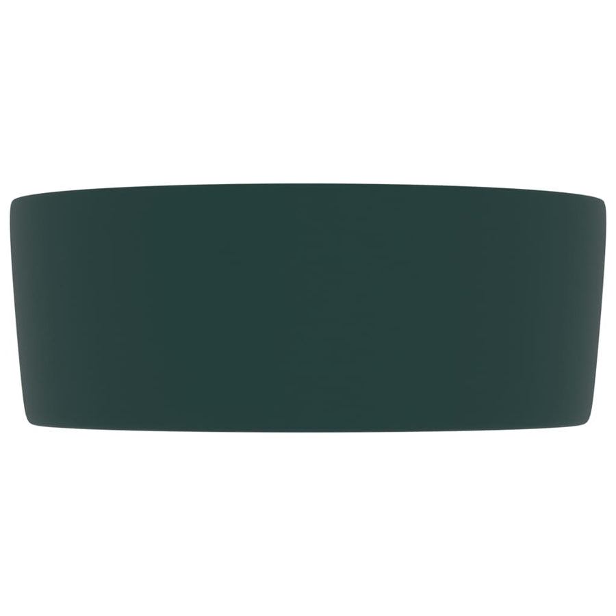 Wastafel rond 40x15 cm keramiek mat donkergroen matte dark green