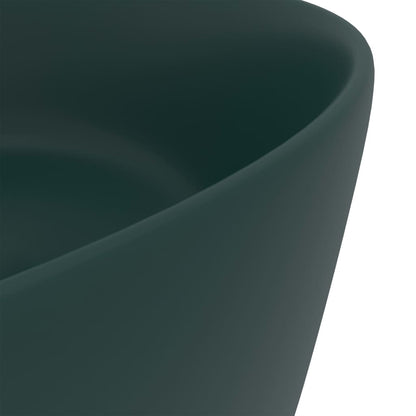 Wastafel rond 40x15 cm keramiek mat donkergroen matte dark green
