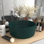 Sink round 40x15 cm ceramic matte dark green