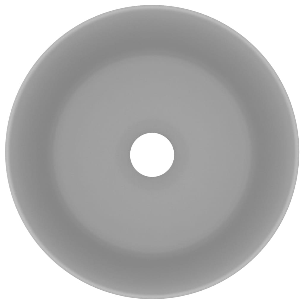 Wastafel rond 40x15 cm keramiek mat lichtgrijs matte light grey