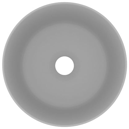 Wastafel rond 40x15 cm keramiek mat lichtgrijs matte light grey