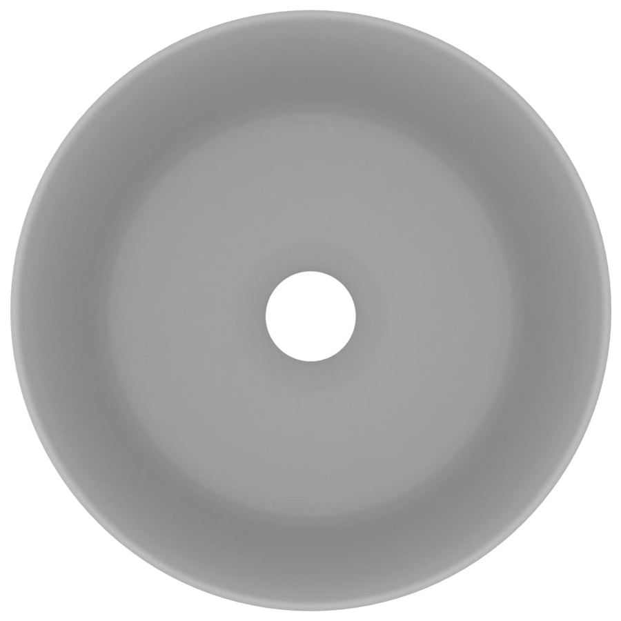 Wastafel rond 40x15 cm keramiek mat lichtgrijs matte light grey