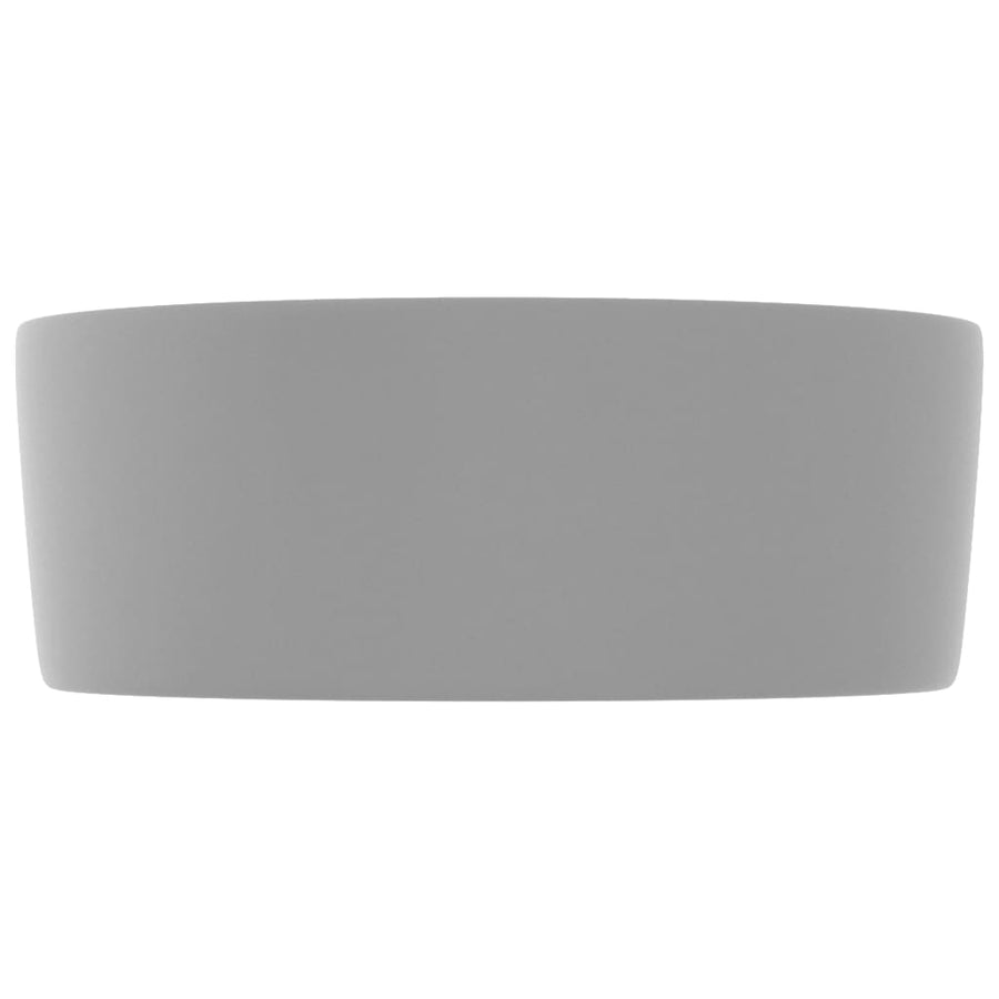 Wastafel rond 40x15 cm keramiek mat lichtgrijs matte light grey