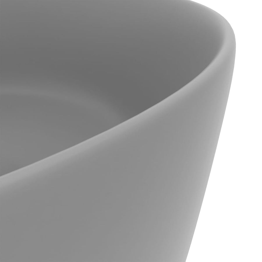 Wastafel rond 40x15 cm keramiek mat lichtgrijs matte light grey