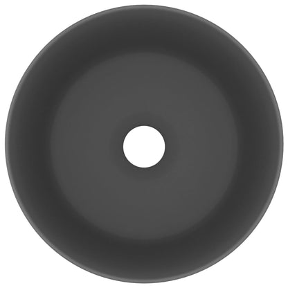 Wastafel rond 40x15 cm keramiek mat donkergrijs matte dark grey