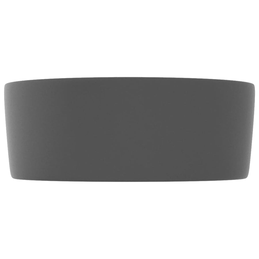Wastafel rond 40x15 cm keramiek mat donkergrijs matte dark grey