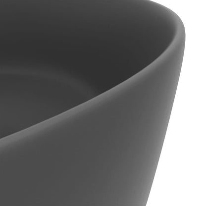 Wastafel rond 40x15 cm keramiek mat donkergrijs matte dark grey