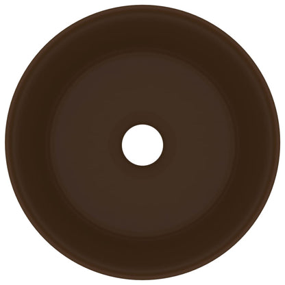 Wastafel rond 40x15 cm keramiek mat donkerbruin matte dark brown
