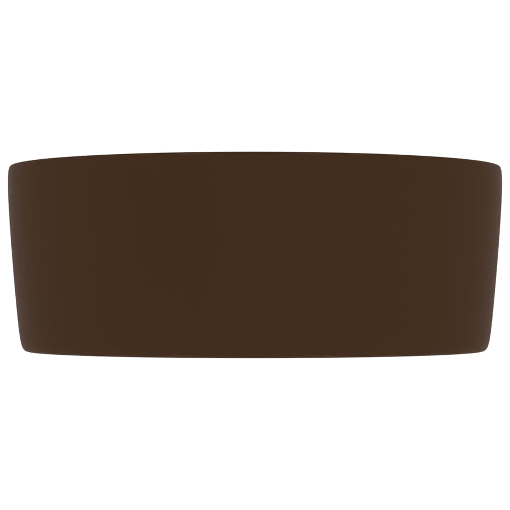 Wastafel rond 40x15 cm keramiek mat donkerbruin matte dark brown