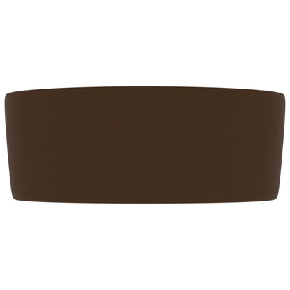 Wastafel rond 40x15 cm keramiek mat donkerbruin matte dark brown