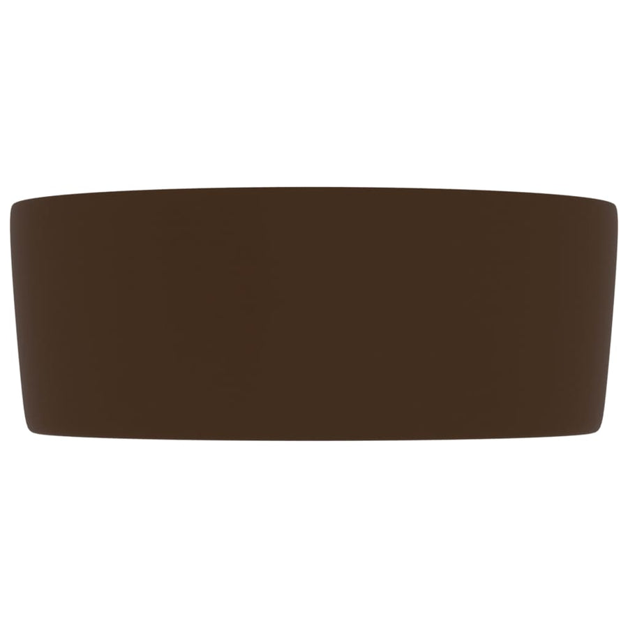 Wastafel rond 40x15 cm keramiek mat donkerbruin matte dark brown