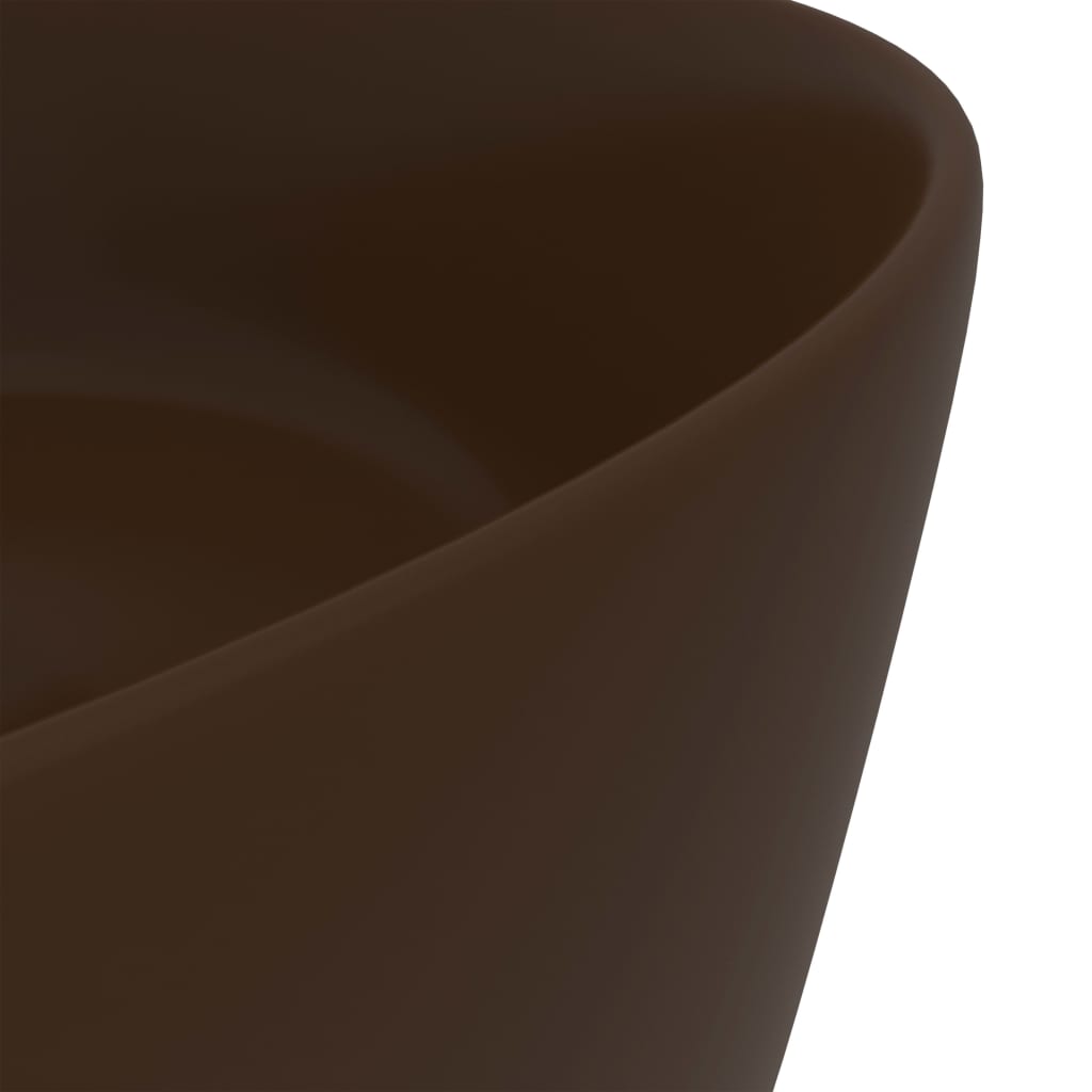 Wastafel rond 40x15 cm keramiek mat donkerbruin matte dark brown