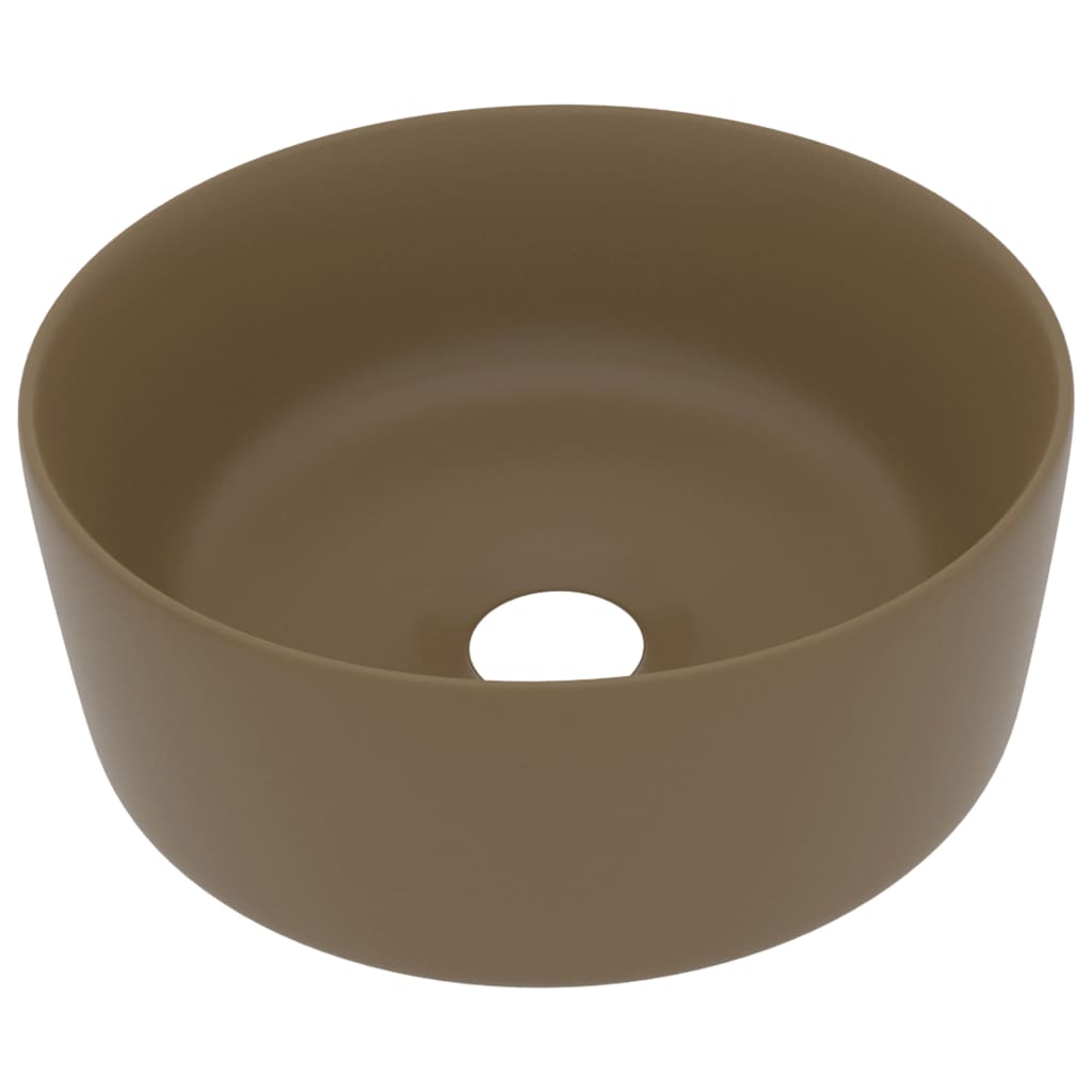 Wastafel rond 40x15 cm keramiek matcrème matte cream