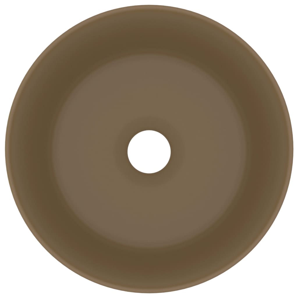 Wastafel rond 40x15 cm keramiek matcrème matte cream