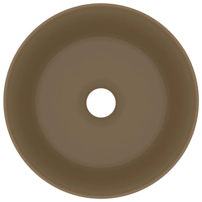 Wastafel rond 40x15 cm keramiek matcrème matte cream