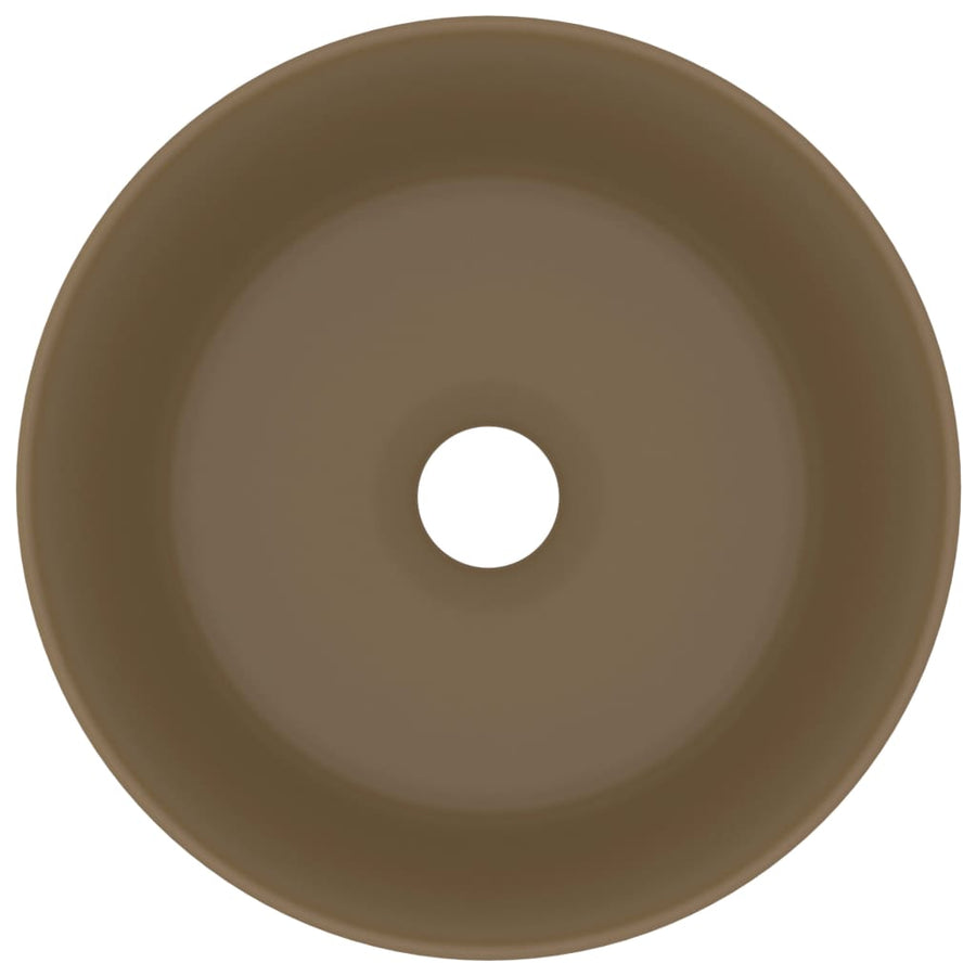 Wastafel rond 40x15 cm keramiek matcrème matte cream
