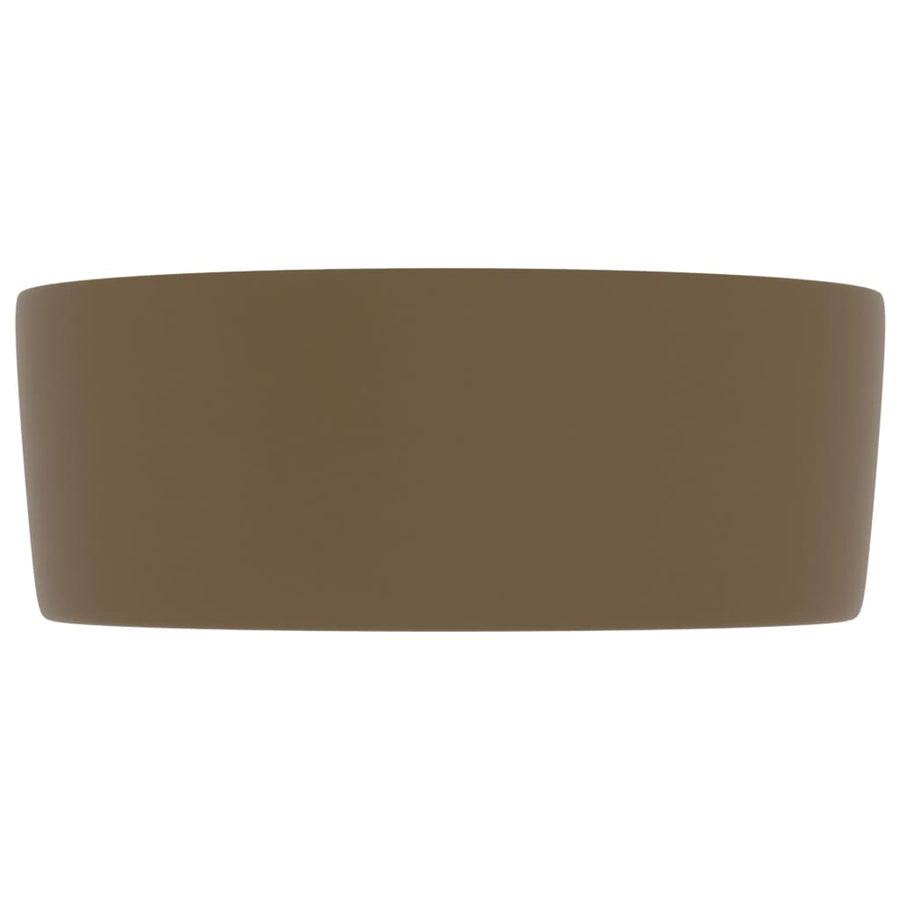 Wastafel rond 40x15 cm keramiek matcrème matte cream