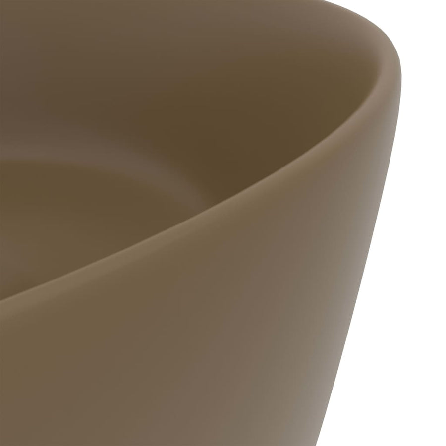 Wastafel rond 40x15 cm keramiek matcrème matte cream