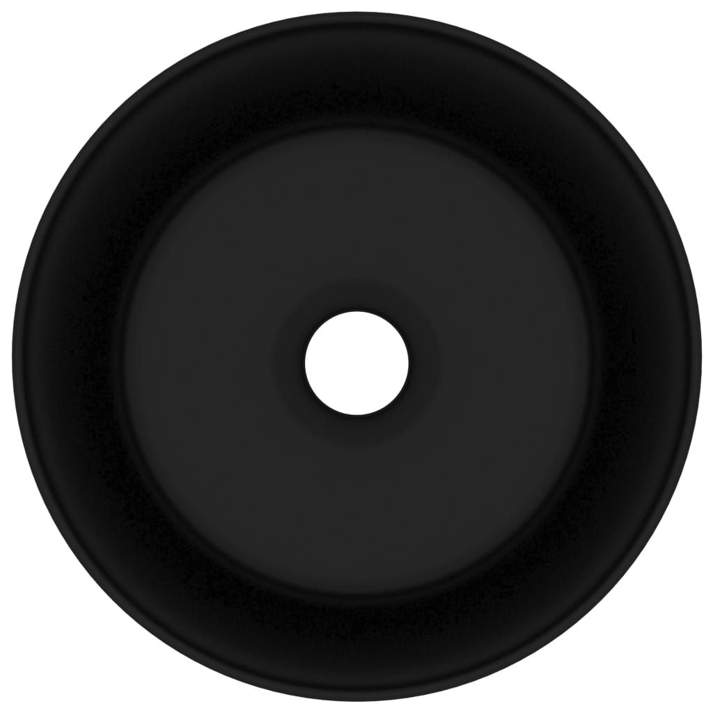 Wastafel rond 40x15 cm keramiek matzwart Mat zwart