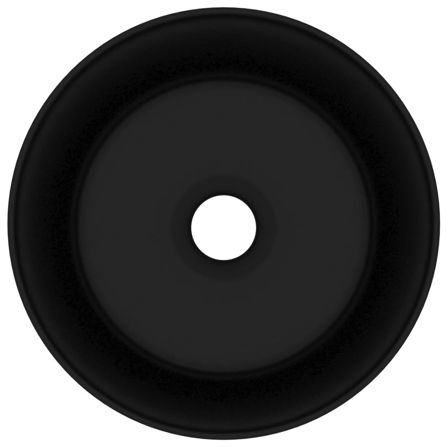 Wastafel rond 40x15 cm keramiek matzwart Mat zwart