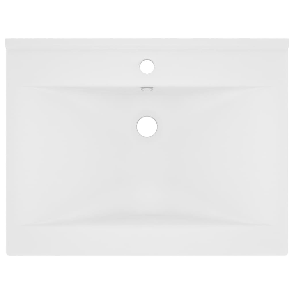Wastafel Met Kraangat 60X46 Cm Keramiek Matwit matte white
