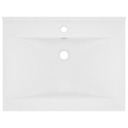 Wastafel Met Kraangat 60X46 Cm Keramiek Matwit matte white