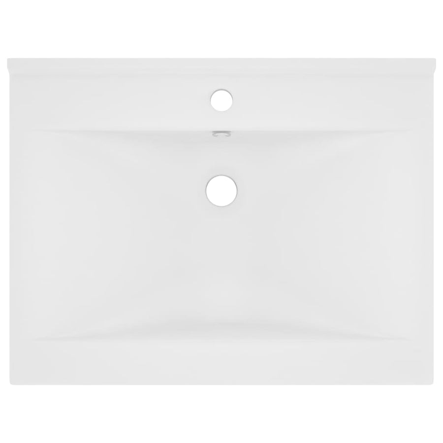 Wastafel Met Kraangat 60X46 Cm Keramiek Matwit matte white