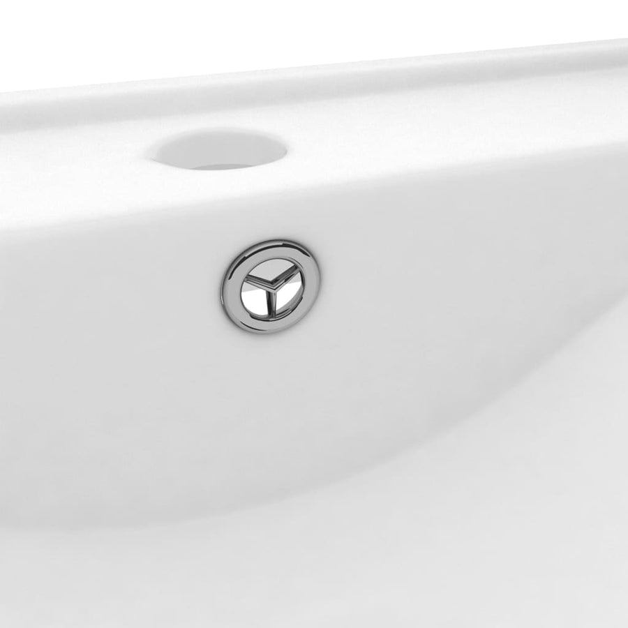 Wastafel Met Kraangat 60X46 Cm Keramiek Matwit matte white