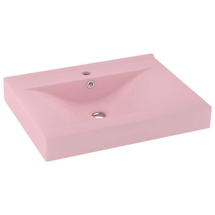 Wastafel Met Kraangat 60X46 Cm Keramiek Matroze matte pink