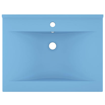 Wastafel Met Kraangat 60X46 Cm Keramiek Mat Lichtblauw matte light blue