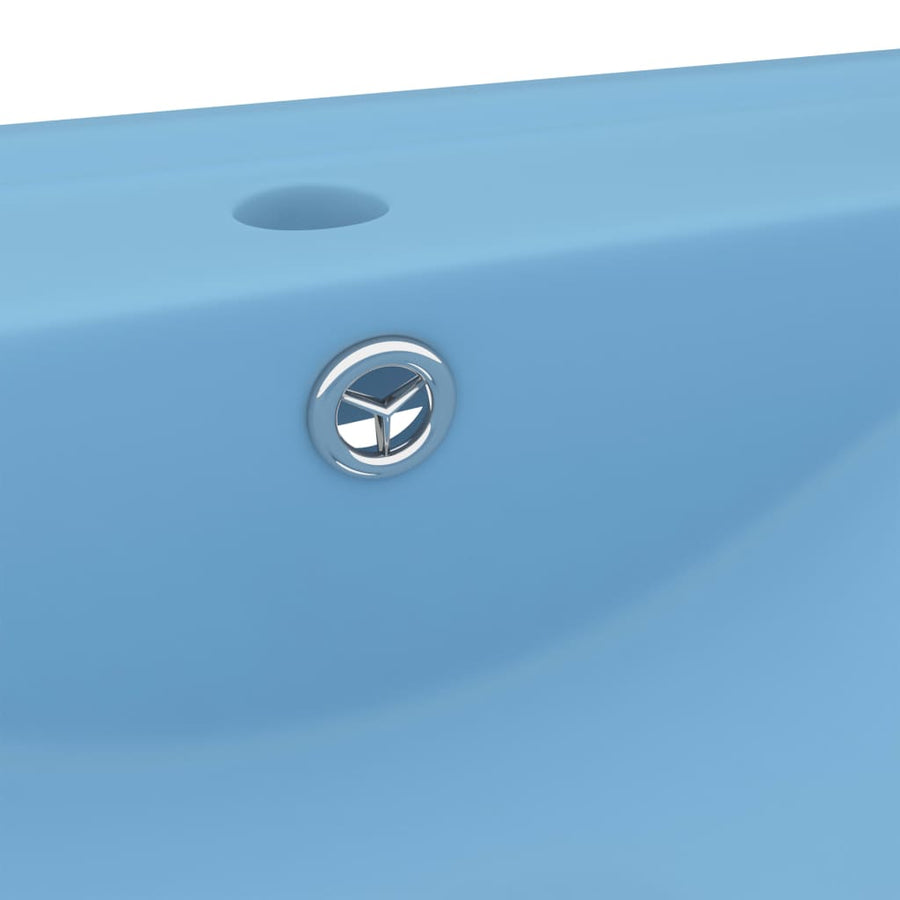 Wastafel Met Kraangat 60X46 Cm Keramiek Mat Lichtblauw matte light blue