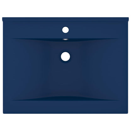 Wastafel Met Kraangat 60X46 Cm Keramiek Mat Donkerblauw matte dark blue