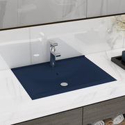 Wastafel 60x46 cm keramiek mat donkerblauw