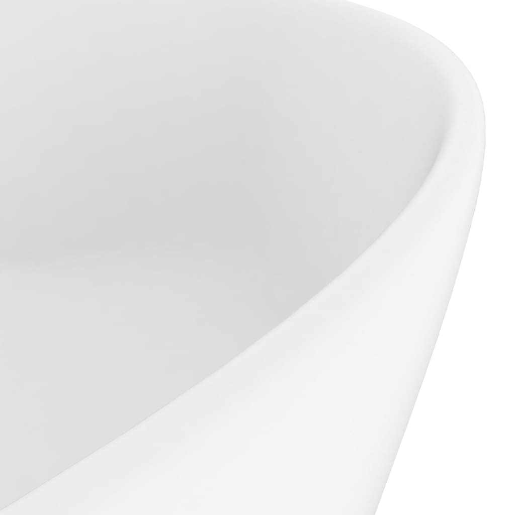 Wastafel Met Overloop 36X13 Cm Keramiek Matwit matte white