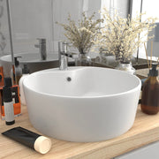Washbasin with overflow 36x13 cm ceramic matt white
