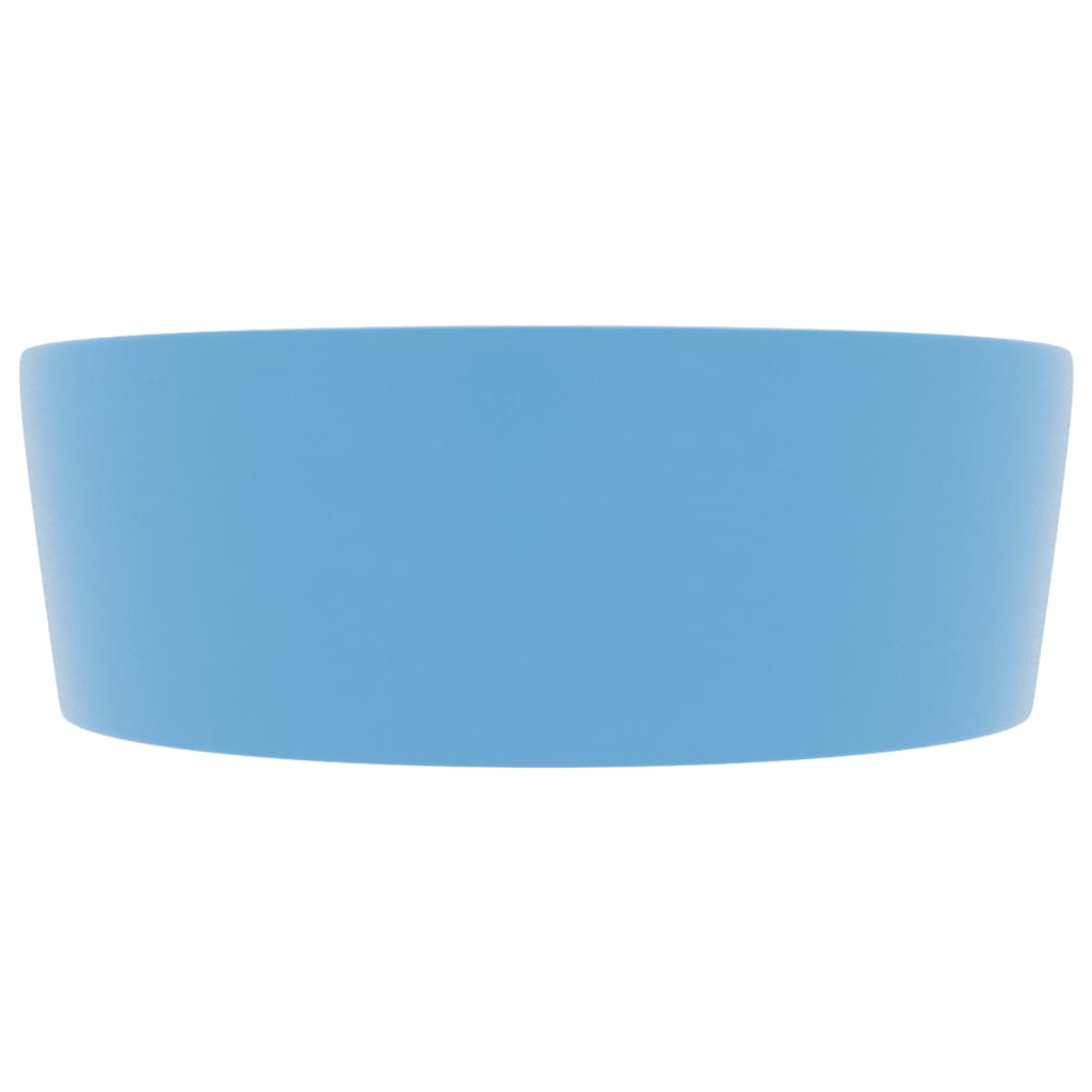 Wastafel met overloop 36x13 cm keramiek mat lichtblauw matte light blue