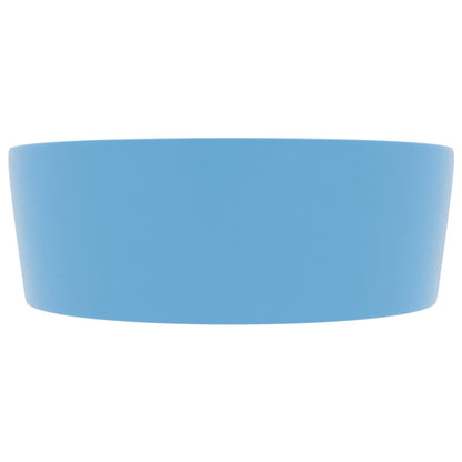 Wastafel met overloop 36x13 cm keramiek mat lichtblauw matte light blue
