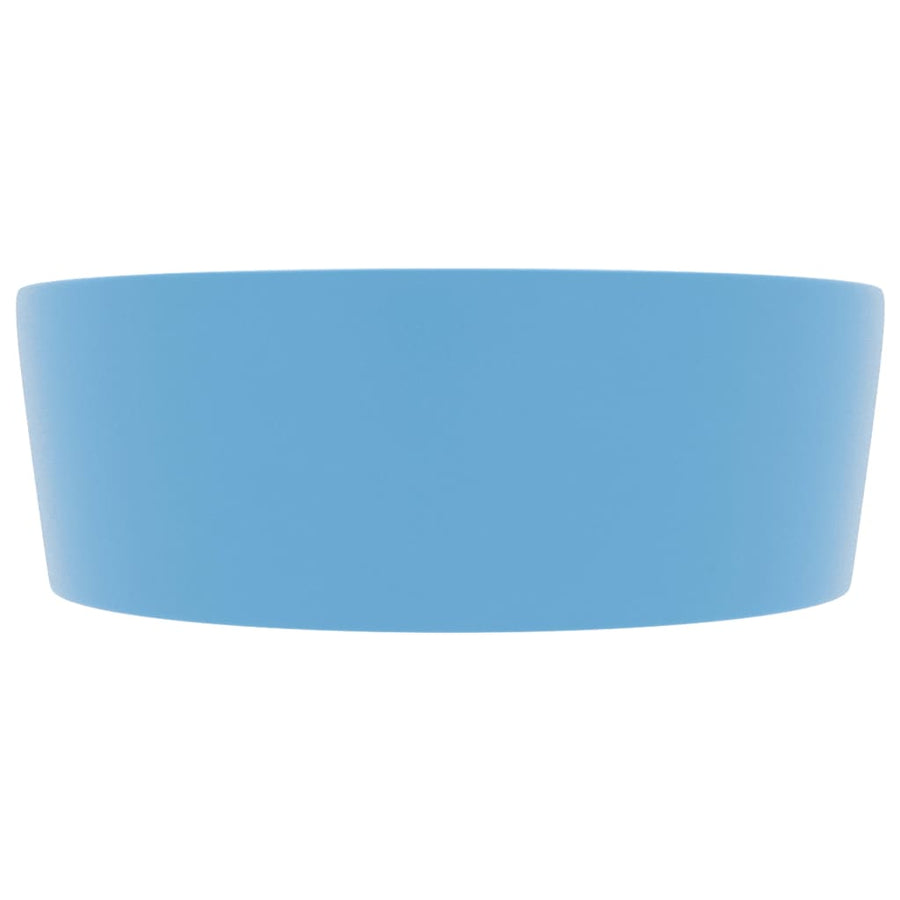 Wastafel met overloop 36x13 cm keramiek mat lichtblauw matte light blue