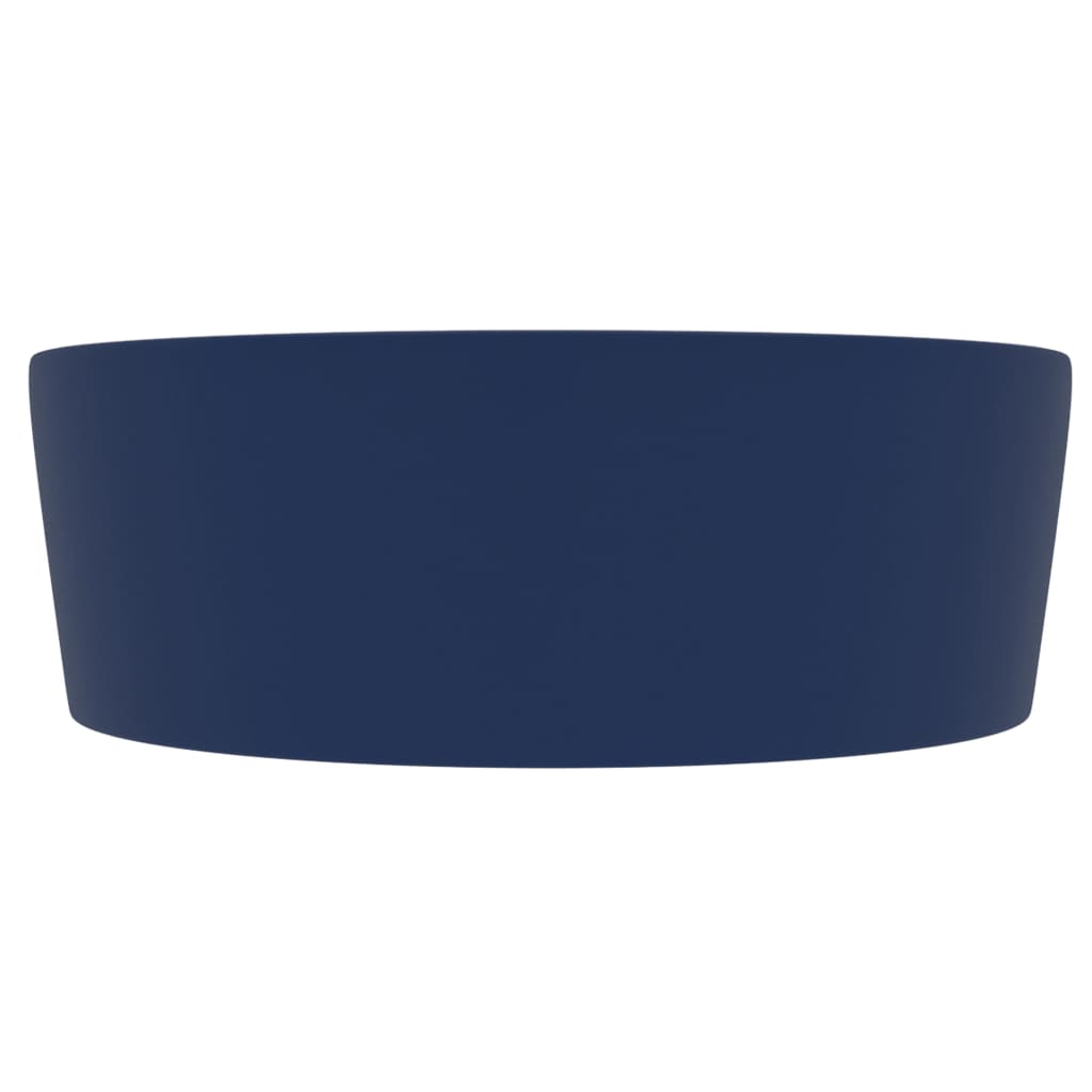 Wastafel met overloop 36x13 cm keramiek mat donkerblauw matte dark blue