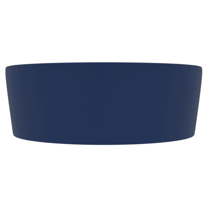 Wastafel met overloop 36x13 cm keramiek mat donkerblauw matte dark blue