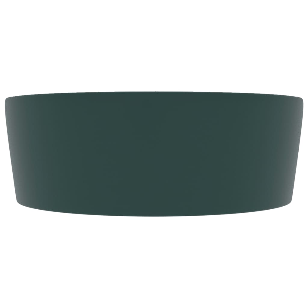 Wastafel met overloop 36x13 cm keramiek mat donkergroen matte dark green