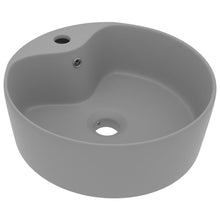 Wastafel met overloop 36x13 cm keramiek mat lichtgrijs matte light grey