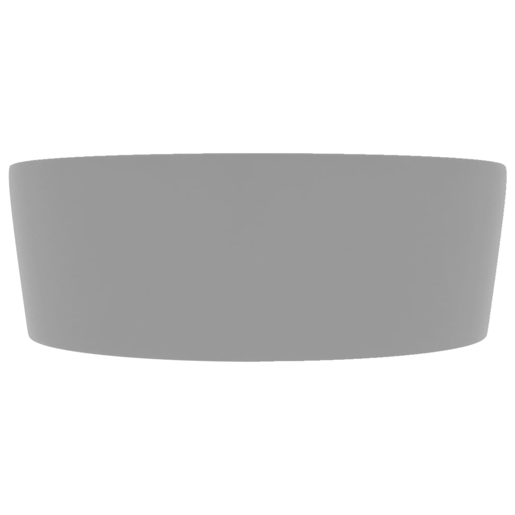 Wastafel met overloop 36x13 cm keramiek mat lichtgrijs matte light grey