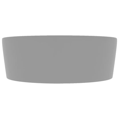 Wastafel met overloop 36x13 cm keramiek mat lichtgrijs matte light grey