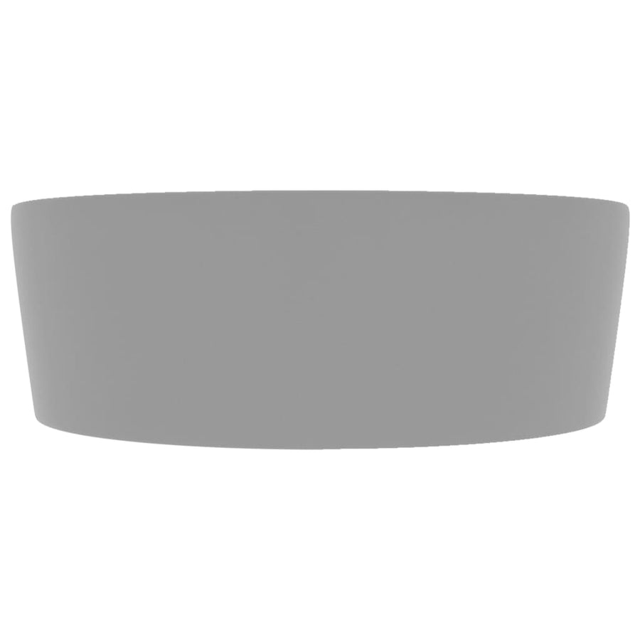 Wastafel met overloop 36x13 cm keramiek mat lichtgrijs matte light grey