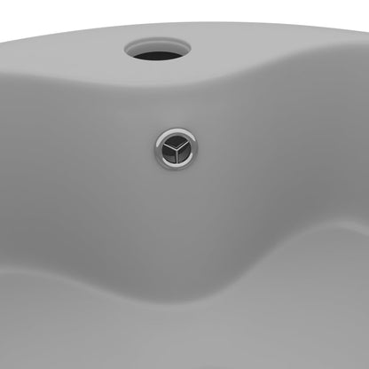 Wastafel met overloop 36x13 cm keramiek mat lichtgrijs matte light grey