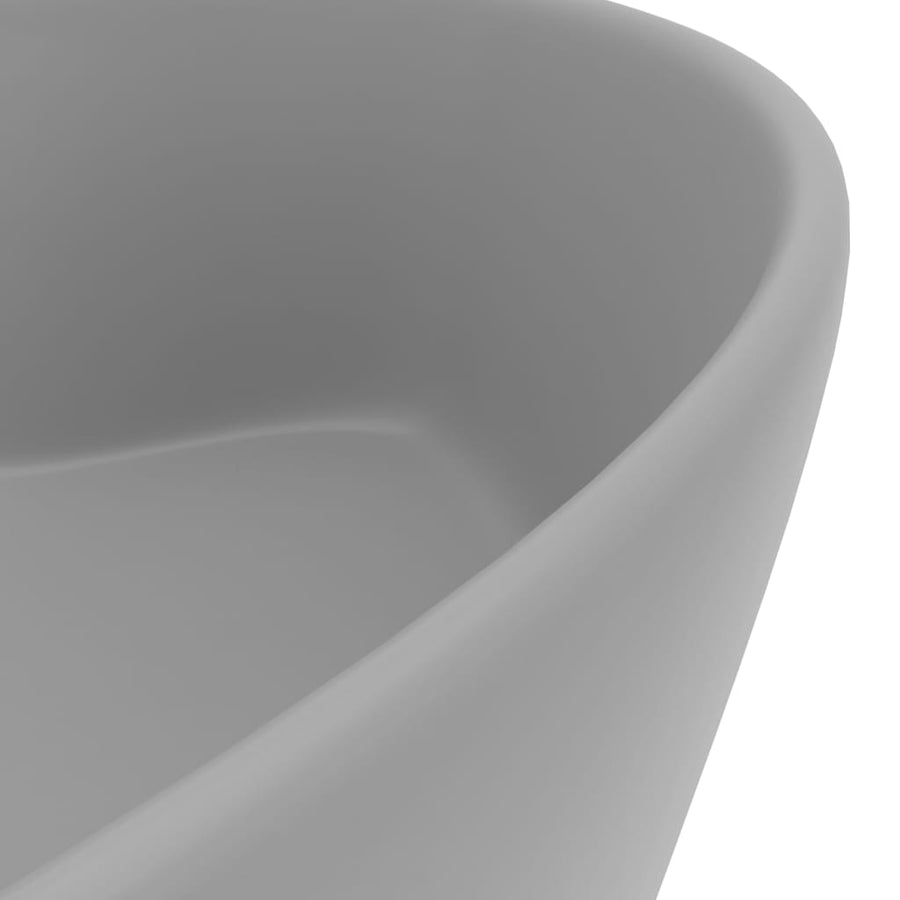 Wastafel met overloop 36x13 cm keramiek mat lichtgrijs matte light grey