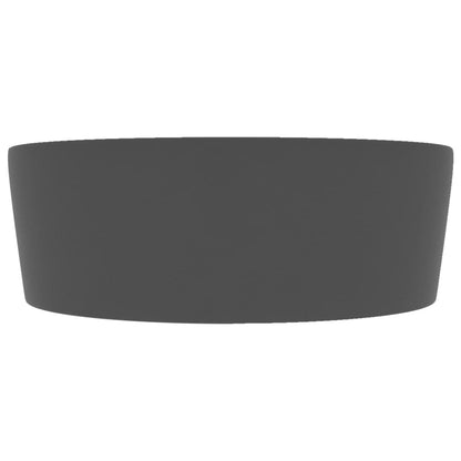 Wastafel met overloop 36x13 cm keramiek mat donkergrijs matte dark grey