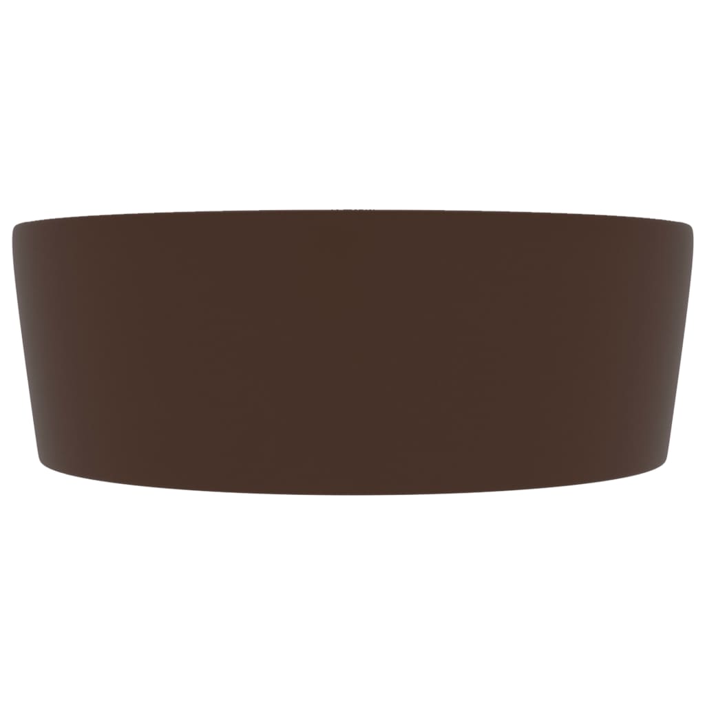 Wastafel met overloop 36x13 cm keramiek mat donkerbruin matte dark brown