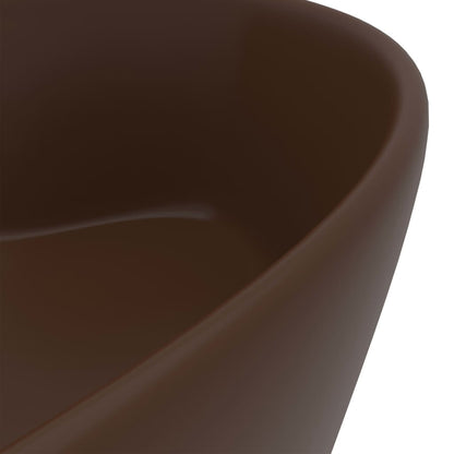 Wastafel met overloop 36x13 cm keramiek mat donkerbruin matte dark brown